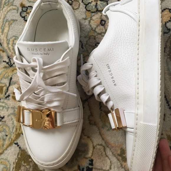 Buscemi 35 US 5White leather Gold Sneakers shoes